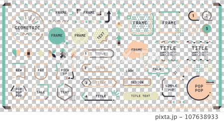 幾何学なあしらいセット _ ナチュラル ベクター デザイン 107638933