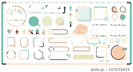 幾何学なあしらいセット _ ナチュラル ベクター デザイン コピースペース 107638934