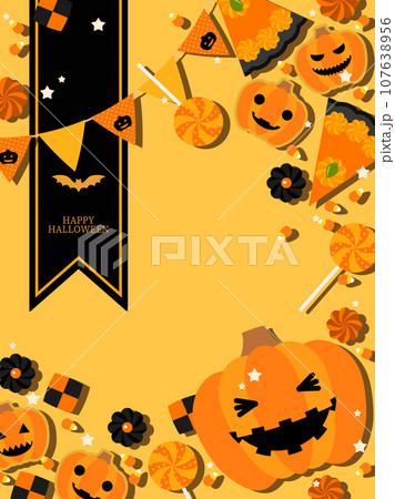 ハロウィンのイラスト背景、縦型・縦位置 107638956