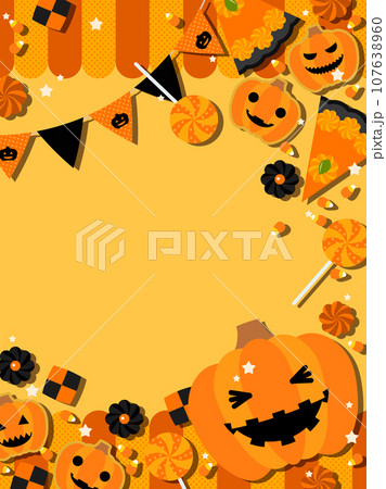 ハロウィンのイラスト背景、縦型・縦位置 ハロウィンのイラスト背景、縦型・縦位置 107638960