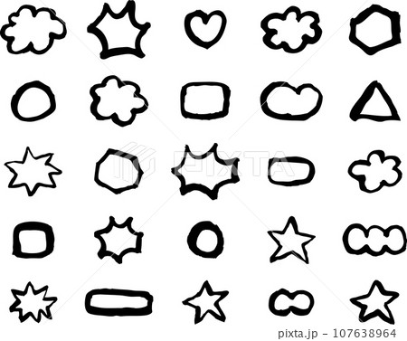 毛筆　手書きフレームセット 107638964