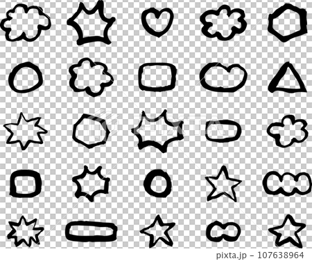 毛筆　手書きフレームセット 107638964