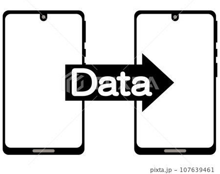 スマホ　データ送信　アイコン 107639461