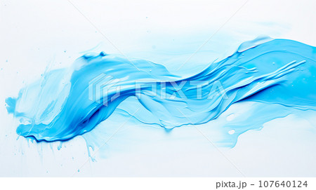 白背景に水色の絵の具「AI生成画像」 白背景に水色の絵の具「AI生成画像」 107640124