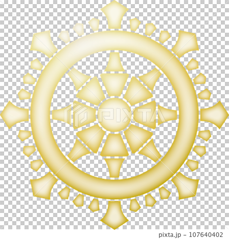 家紋　輪宝【金色】 107640402