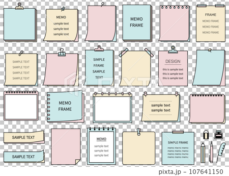 Memo frame set frame decoration stylish cute notebook clip sticky note simple stationery 107641150
