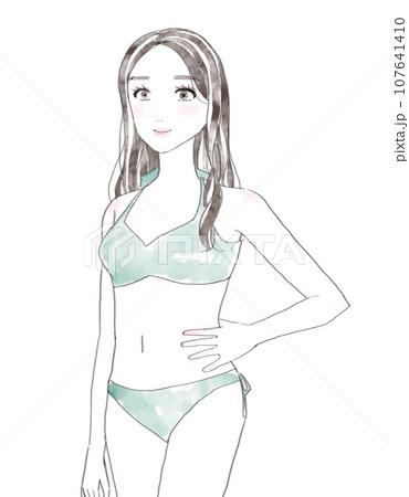 水着を着た女性 水着を着た女性 107641410