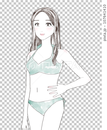 水着を着た女性 水着を着た女性 107641410