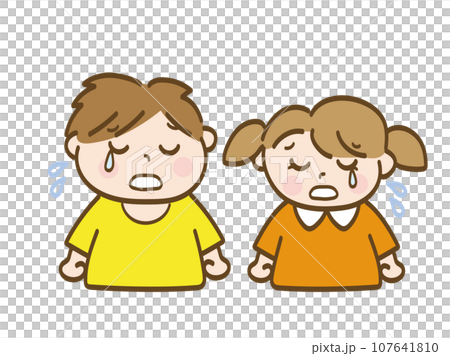 Crying boy and girl_lower elementary school students_toddler 107641810