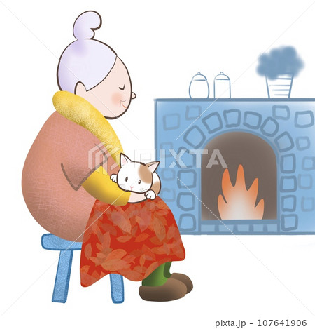 スローライフを楽しむおばあさんのイラスト 107641906