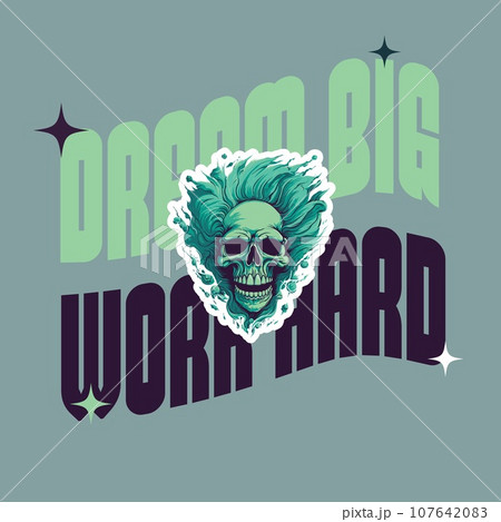 A Green Skull with Quote Motivation A Green Skull with Quote Motivation 107642083