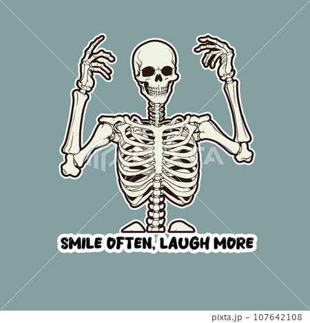 Sticker of Skeleton Laughing and Smiling on...のイラスト素材 [107642108] - PIXTA