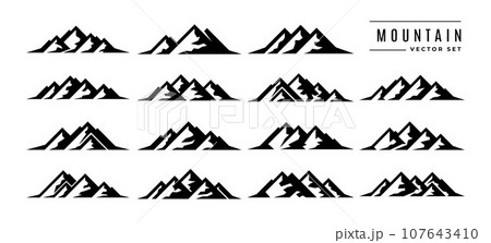 Collection of simple abstract mountain peak logo icon design Collection of simple abstract mountain peak logo icon design 107643410