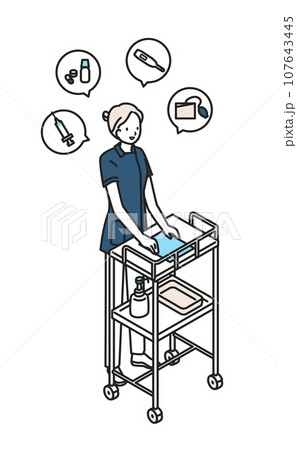 病棟周りの看護師さん 病棟周りの看護師さん 107643445