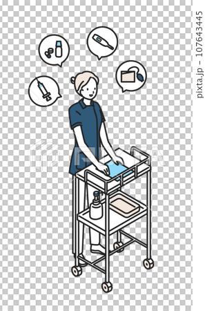 病棟周りの看護師さん 病棟周りの看護師さん 107643445