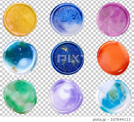 Colorful sealing stamp set vector material Colorful sealing stamp set vector material 107644113