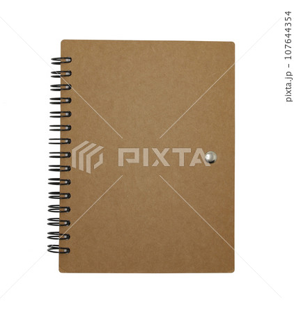 brown notebook isolated on white background 107644354