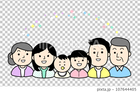 人們例證微笑的家庭 107644405