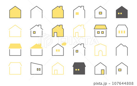 シンプルな家のアイコンセット 107644808