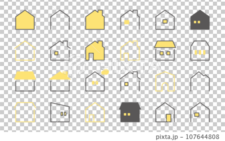 シンプルな家のアイコンセット 107644808