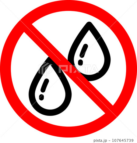 水濡れ禁止のマーク 水濡れ禁止のマーク 107645739