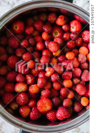 Strawberry berry background close-up Strawberry berry background close-up 107645957