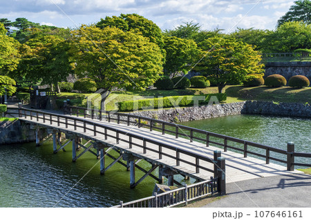 函館市 函館五稜郭 表門 二の橋 函館市 函館五稜郭 表門 二の橋 107646161
