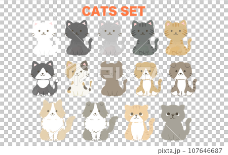 簡單的一組貓，圖案多樣，無主線 107646687