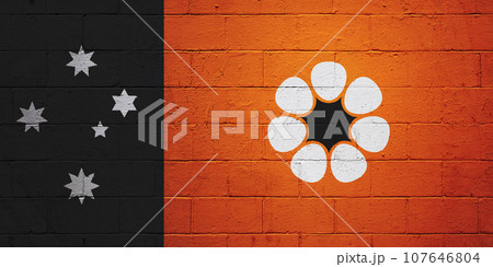 Flag of Northern Territory painted on a wall 107646804