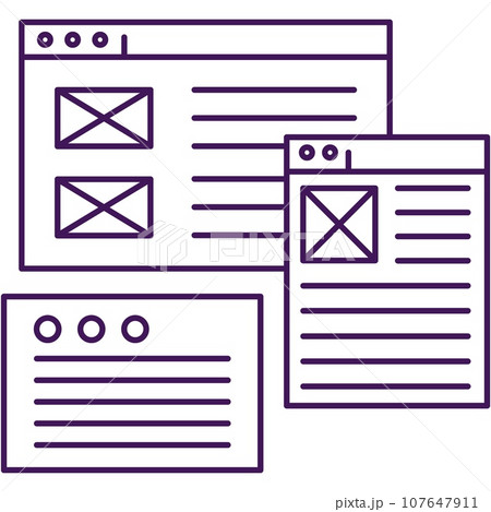 Website content creation vector icon on white 107647911