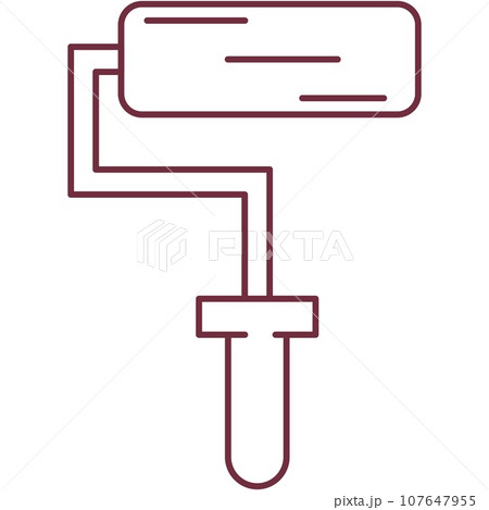 Paint roller icon vector roll brush on white Paint roller icon vector roll brush on white 107647955