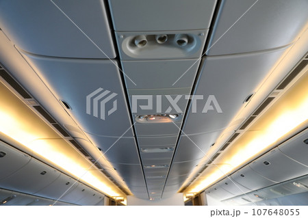 Interior of a jet aircraft. 107648055