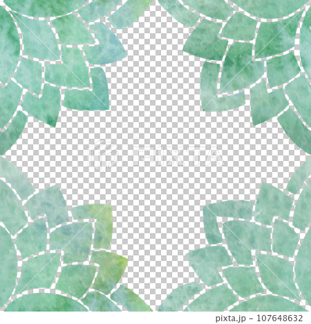 Frame with silhouettes of turquoise lotus flower petals 107648632