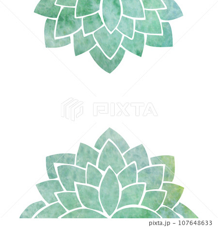 Silhouettes of turquoise stylized flowers 107648633