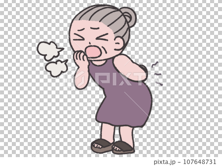 奶奶的咳嗽在她的下背部產生共鳴 107648731