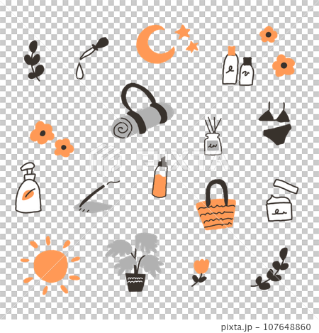 ヨガ関連アイコン ヨガ関連アイコン 107648860