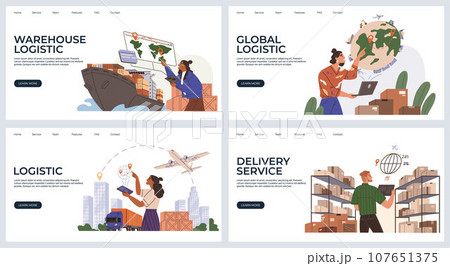 International logistic. Global delivery export. Vector. Advanced supply delivery chain management technologies improve inventory delivery rates Worldwide shipping companies rely heavily on smooth International logistic. Global delivery export. Vector. Advanced supply delivery chain management technologies improve inventory delivery rates Worldwide shipping companies rely heavily on smooth 107651375