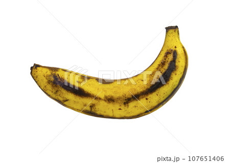 Rotten banana isolated on white background 107651406