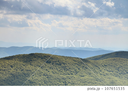 Nature. Green mountain landscape in the summer Nature. Green mountain landscape in the summer 107651535