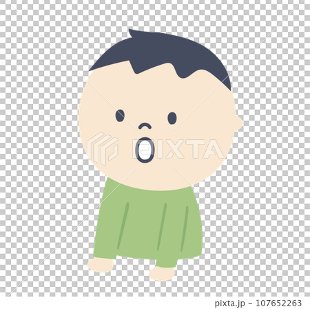 Illustration of a boy looking down Illustration of a boy looking down 107652263