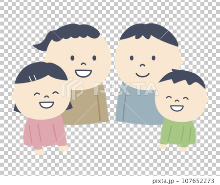 見下ろす家族のイラスト 107652273
