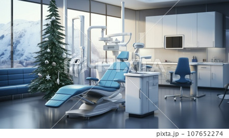 A dental office with a christmas tree , AI 107652274