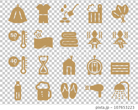 桑拿相關插圖集_軟木圖案 107653223