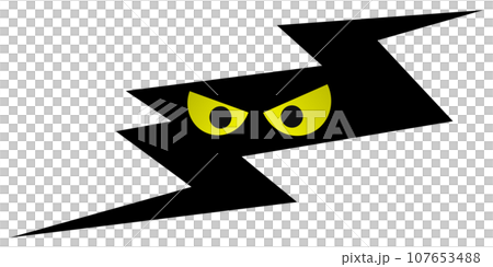 暗闇の亀裂から覗く二つの怖い目玉イラスト 107653488