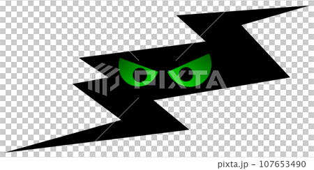 兩個可怕的眼球從黑暗中的裂縫中窺視的插圖 兩個可怕的眼球從黑暗中的裂縫中窺視的插圖 107653490