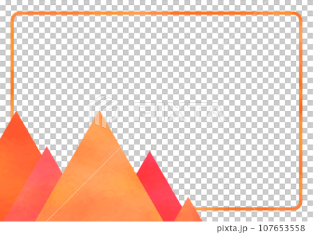 Simple triangular orange watercolor style frame Simple triangular orange watercolor style frame 107653558