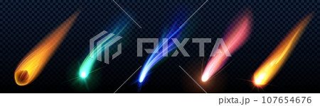 Comet or meteor trails set 107654676