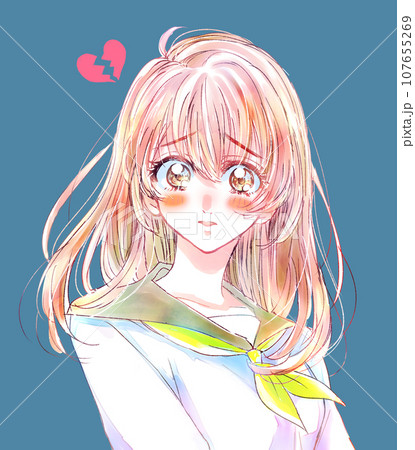 セーラー服の女子学生　失恋　バストアップ 107655269