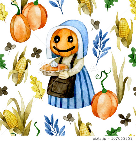 pattern on the theme of halloween. Cute vintage print with pumpkins, thanksgiving day, autumn. pattern on the theme of halloween. Cute vintage print with pumpkins, thanksgiving day, autumn. 107655555