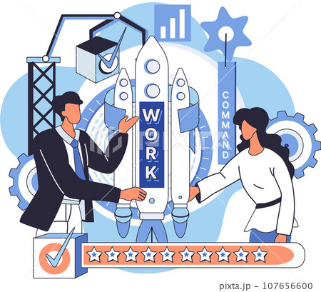 Team solving complex problems. Teamwork vector illustration metaphor. Business invest energy sources Brain activity abstract concept Combining parts to achieve a result Coworkers characters Coworkers 107656600
